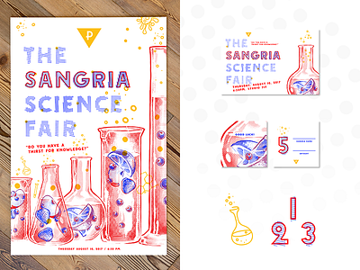 The Sangria Science Fair Poster beaker competition experiment fair poster sangria science typography