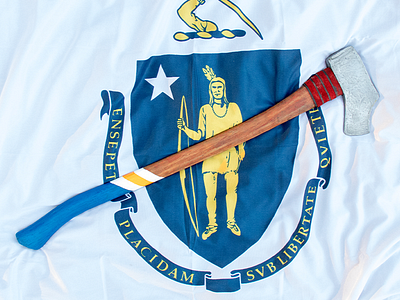 Axe Refurbish Project - Massachusetts america ax axe flag massachusetts paint refurb state states usa vintage