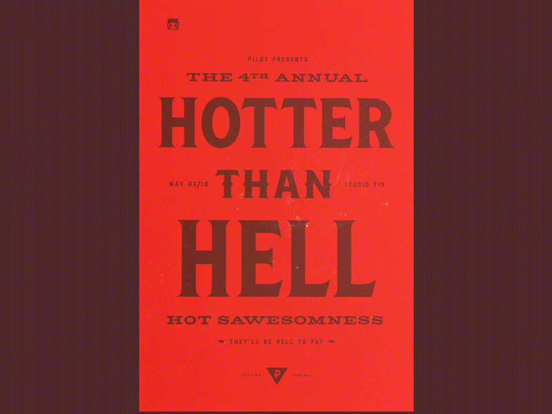 Hotter Than Hell Poster BTS / Process burn competition contest fire hell hot moodboard orange poster red sauce typography