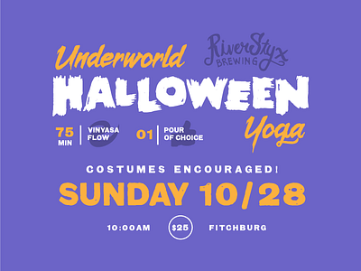 Underworld Halloween Yoga ad branding brewery class design halloween spooky type typography yoga