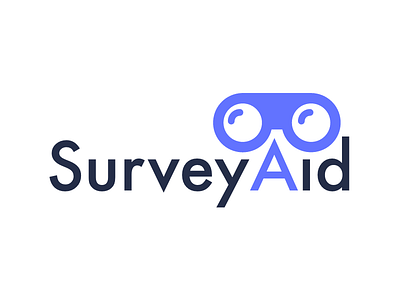 SurveyAid Logo concept abstract aid analysis analytics binocular branding clean colors font form logo logo design logodesign logotype navigation purple spects survey surveys typography
