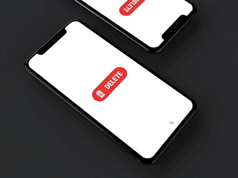 Delete button animation (Micro-interaction) concept adobe xd animation awesome button clean delete design illustration iphone x microinteraction minimalistic mobile motion red simple transition ui uiux ux