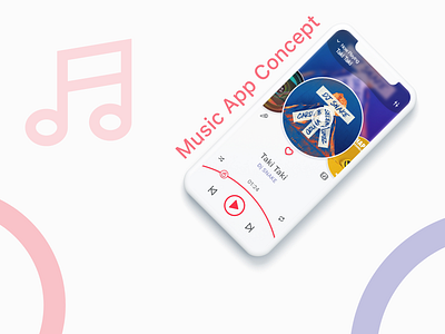 iOS Music app concept iphone X/XS apple button clean ios iphone iphone x iphone xs itunes light minimalistic music music app music player play red songs uiux