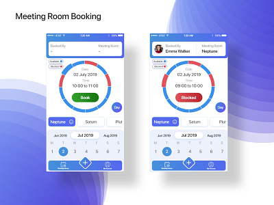 Meeting Room Booking App adobe xd app app design booking booking app clean design iphone meeting mobile product schedule ui uiux ux
