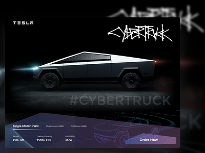 Tesla Cybertruck 3d automotive car concept cybertruck electric ev future page switch tesla truck ui ux vehicle web web design