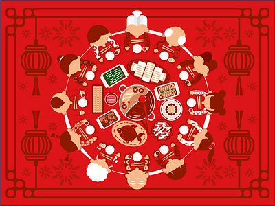 Supper of Chinese New Year's Eve illustration