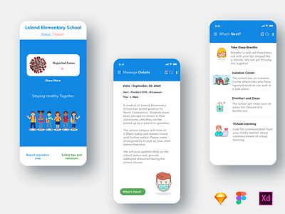 School Covid-update App app design covid 19 uidesign