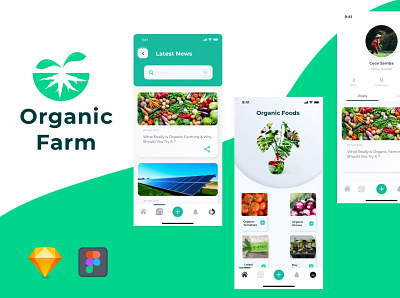 Organic Farm clean farming food organic uidesign