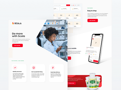Landing page for a medical retail company figma health health app health landing page health saas landing page medical landing page medical website product page ui ux vector web web design