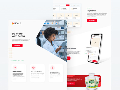 Landing page for a medical retail company