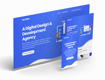 Terrybluemedia web UI agency branding design design agency illustration mobile ui ux web web design website
