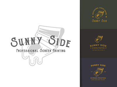 Sunny Side Screen Priting branding design flat icon logo minimal t shirt typography vector vintage