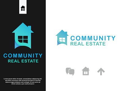 Community Real Estate branding design flat logo minimal realestate vector