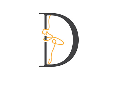 D For Dance dance design flat icon illustration logo minimal vector