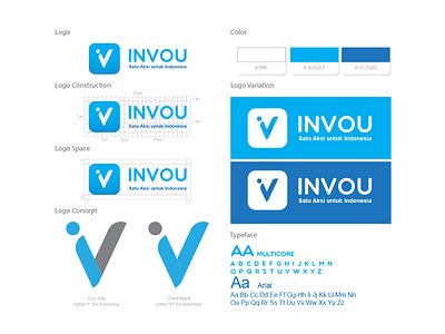 INVOU logos branding design flat icon illustration logo minimal typography vector