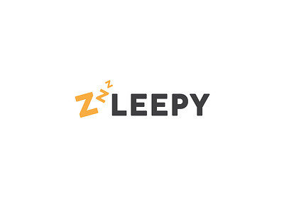 ZLEEPY branding design flat logo minimal typography vector