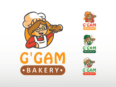 GGAM Bakery Logo branding design flat icon illustration logo minimal vector