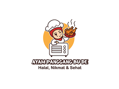 Logo Ayam Panggang Bu De Design branding design flat icon illustration logo minimal vector