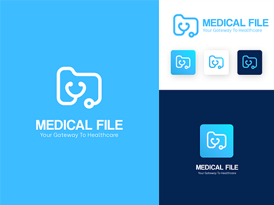 Medical File Logo branding design flat icon logo minimal vector