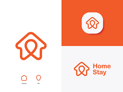 Home Stay Logo Concept branding design flat icon illustration logo minimal vector