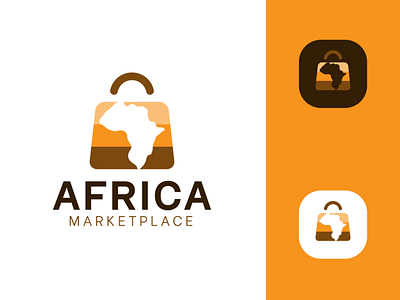 Africa Marketplace Design Logo Concpets africa branding design icon logo marketplace startup vector