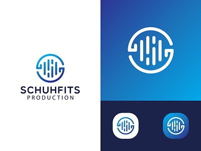 SCHUHFITS PRODUCTION LOGO DESIGN branding design dj flat icon letter s logo minimal music production s sound