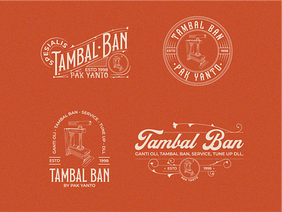 Tambal Ban Pak Yanto bike bikeshope branding design illustration logo moto vector vintage