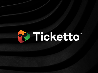 Ticketto™ branding design flat icon logo movie play portal ticket vector