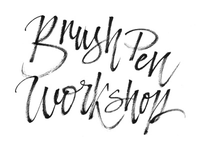 Brush pen workshop brush lettering script calligraphy type typography letters brand display
