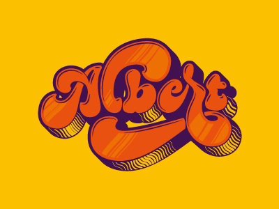 Albert, psychedelic lettering lettering calligraphy typography brush caligrafia logo branding barcelona virgulillas adria molins