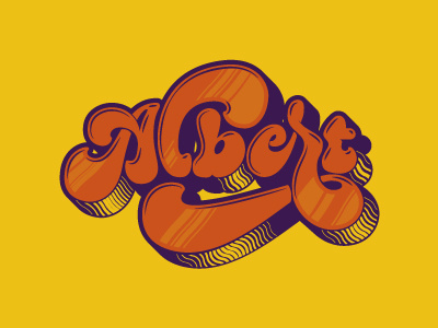Albert, psychedelic lettering adria molins barcelona branding brush caligrafia calligraphy lettering logo typography virgulillas