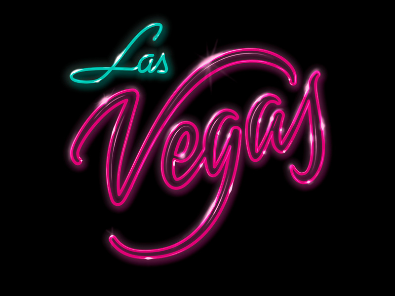 Las Vegas color lettering calligraphy typography brush caligrafia logo branding barcelona virgulillas adria molins effects neon