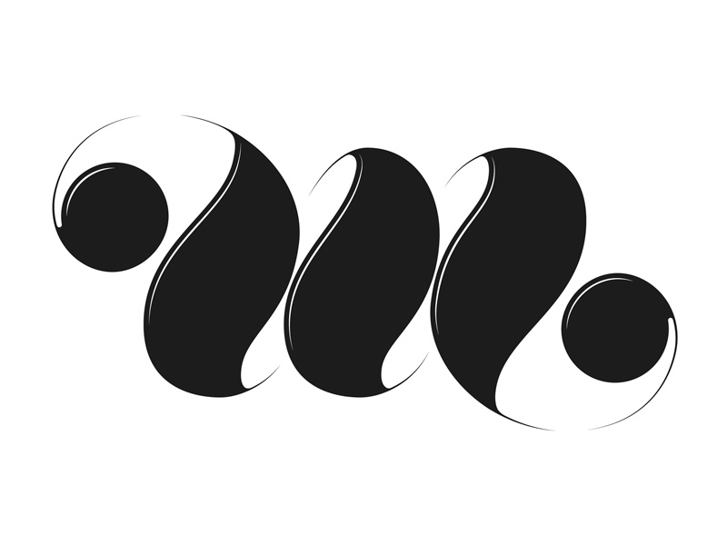 M ambigram logotipe monogram ambigram m type typography lettering calligraphy bold black barcelona adria molins molins