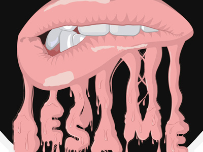 Kiss me black ilustration kiss liquid monterrey mouth pink typography vector