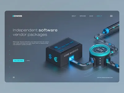 3DWEB - Project 3d c4d cinema 4d clean colors design geometric illustration interface isometric 3d isometric illustration photoshop render ui ui design uiux ux web web design website