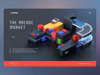 3DWEB - Project 3d c4d cinema 4d colors design geometric illustration interface isometric isometric 3d isometric illustration photoshop render ui ui design uiux ux web web design website