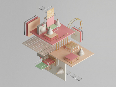 ISOMETRIC SHAPES Vol. I 3d abstract cinema 4d color geometric isometric render shapes