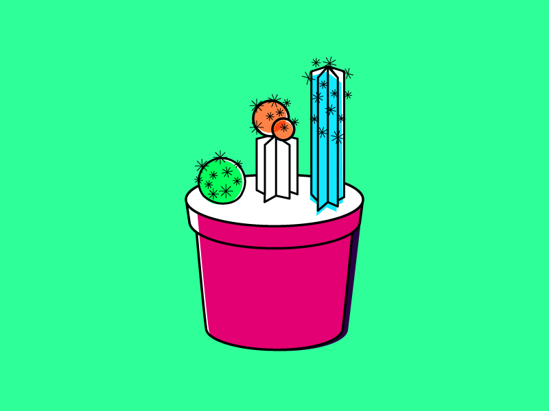 Cactus Sprouting weeklyillochallenge vector plant abstract minimal illustration cactus