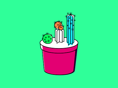 Cactus Sprouting abstract cactus illustration minimal plant vector weeklyillochallenge