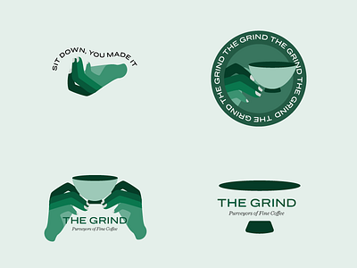 The Grind illustration logo design typography