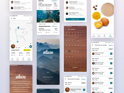 Atlaze. Search for attractions, restaurants and cafes app lifestyle product ui ux