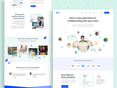 Project management Landing Page branding design landingpage minimilist project project managment task ui web website