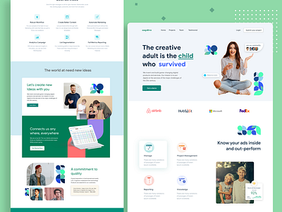 creative agency landing page agency landing page agency website creative design landing page marketing mockup uiux website