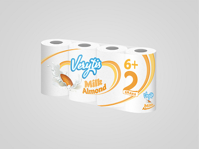 Verytis Milk Almond cover design packaging paper toilet