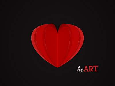 heART 3d art heart red