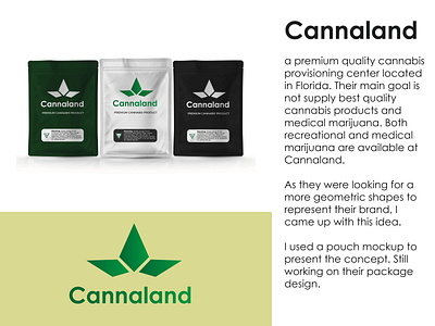 Cannabis company logo - CannaLand branding business logo cannabis cannabis logo cannabis product corporate logo design geometric logodesign medical marijuana minimal package design provisioning center weed weed logo