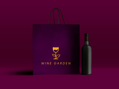 Wine Garden Logo Mockup bar brand elegant logo logodesign minimal restaurant logo wine wine logo