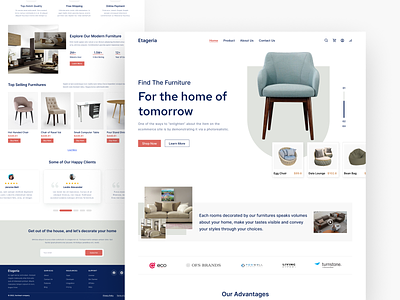Etageria - eCom Furniture Shop ecom ecommerce elegant fun furniture minimal ecommerce website design onlinestore uiux web web design landing page webdesign website