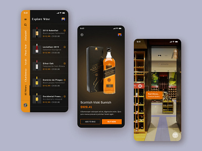 Wine Shop VR Mobile App alcohol android ar ar mobile app augmented reality clean ios minimal mobile mobile app virtual reality vr vr mobile app wine wine shop wine shop mobile app