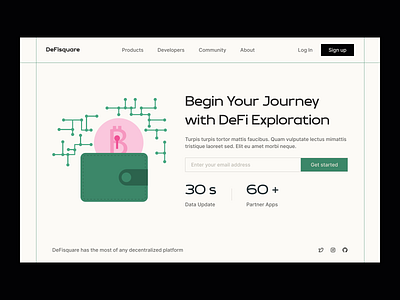 DeFisquare - Fintech Website Design bank banking clean defi defi landing page defi platform defi platform website defi website defi website design finance financial technology fintech fintech industry fintech website landing page landing page ui minimal